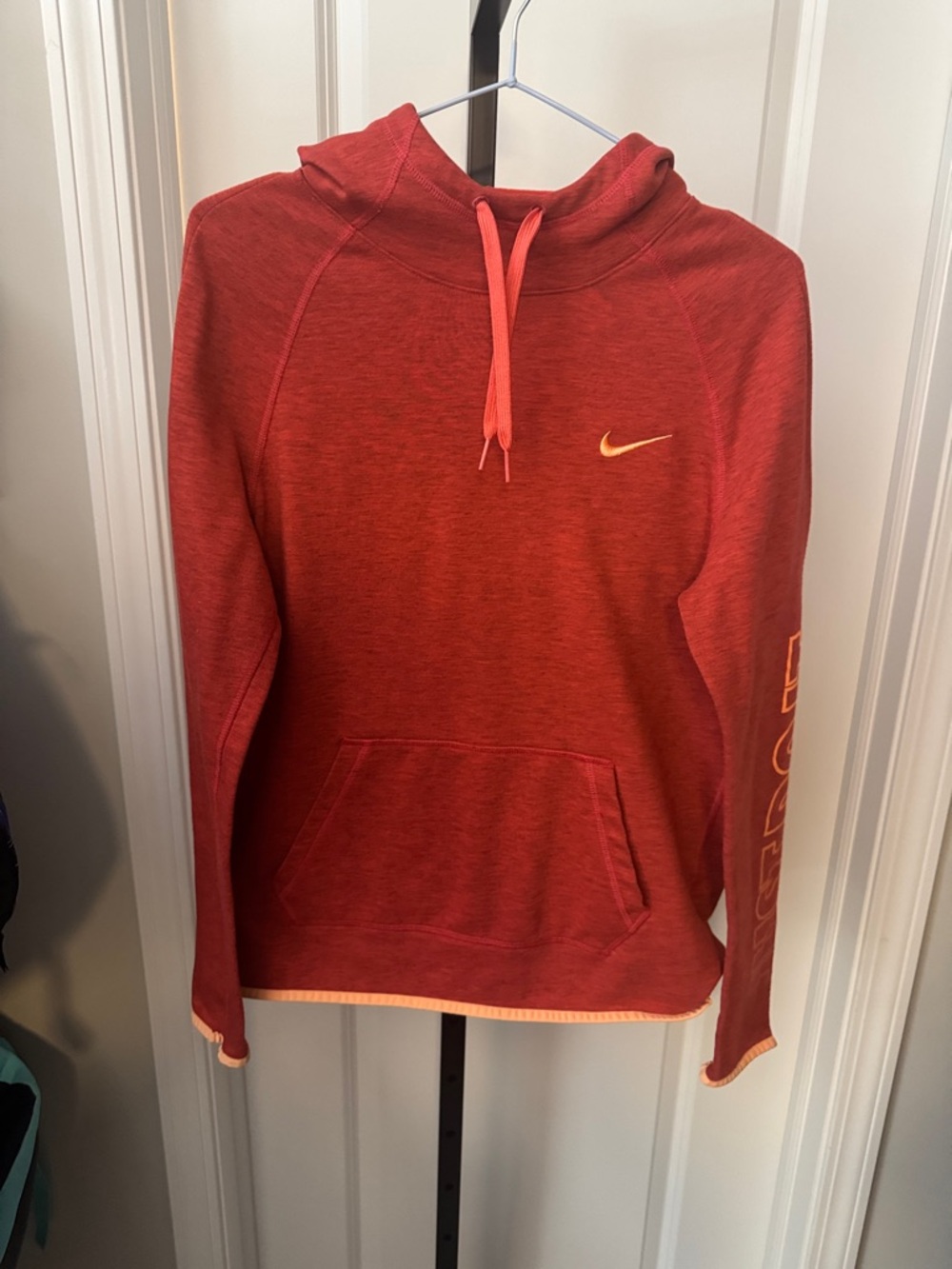 Nike Red Pullover Hoodie with Gold Swoosh